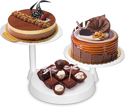 Uten Support A Gateau 3 Couches Presentoir A Gateau Tournant De Gateau Pour Decoration Pour L Anniversaire Le Mariage Et La Fete Amazon Fr Cuisine Et Maison