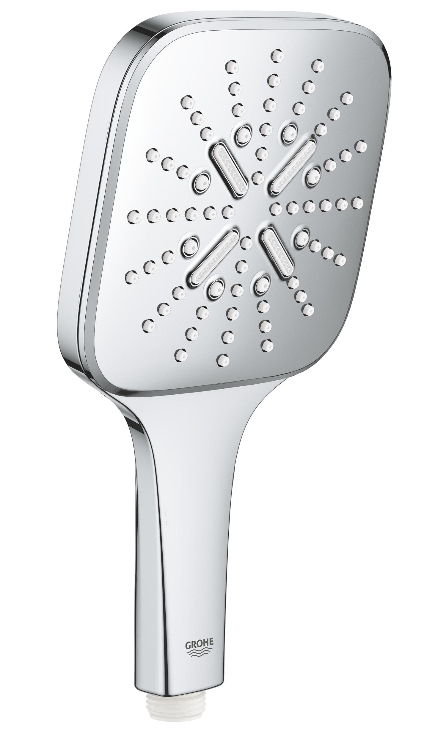Grohe Chrome Rainshower 130 Smartactive Cube Hand Shower Water-Saving 130Mm Shower Head With 3 Sprays Finish And Made In Germany 26582000