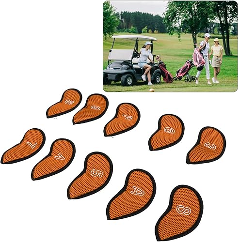 Miniatura 2 de Juego de 10 fundas para cabeza de golf, juego de 10 fundas de hierro de golf con números, fundas universales para la cabeza para palos de golf