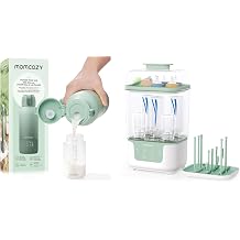 Momcozy MW05 Portable Baby Bottle Warmer for Travel 500 ml Capacity & Momcozy Steam Steriliser and Dryer for Baby Bottles 4-in-1 Compact Bottle Steriliser with Dryer Function