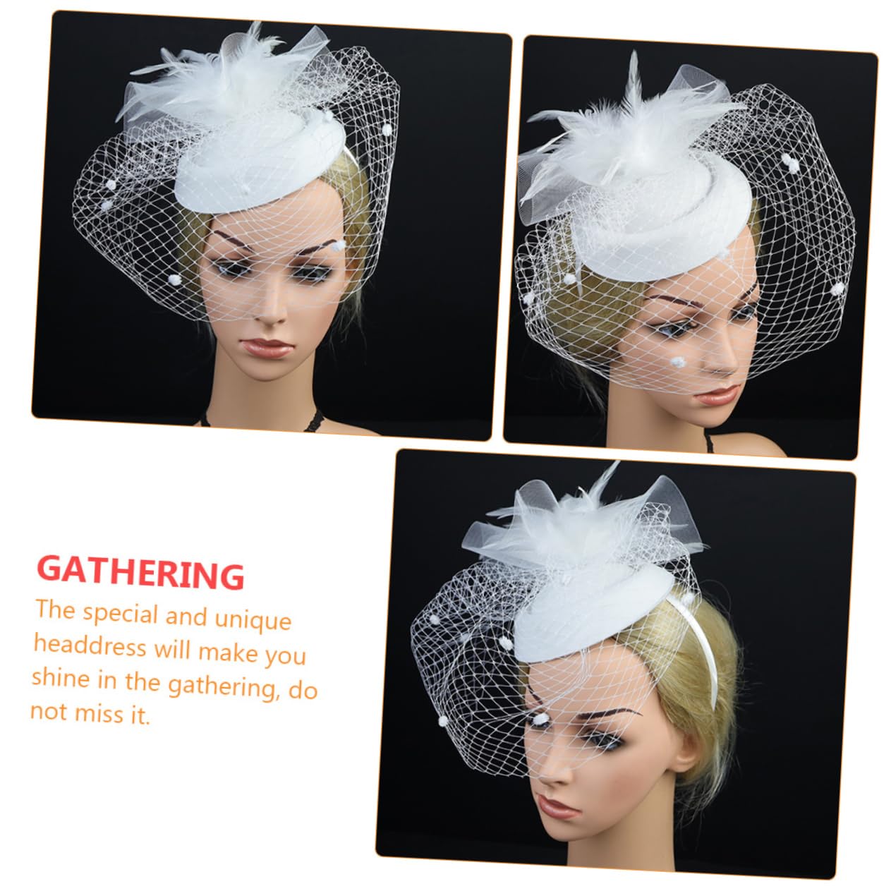 FRCOLOR 2 Tocados De Boda Únicos Con Banda Para El Pelo De Hilo De Red Para Mujer Accesorio Para Fotos Y Fiestas.