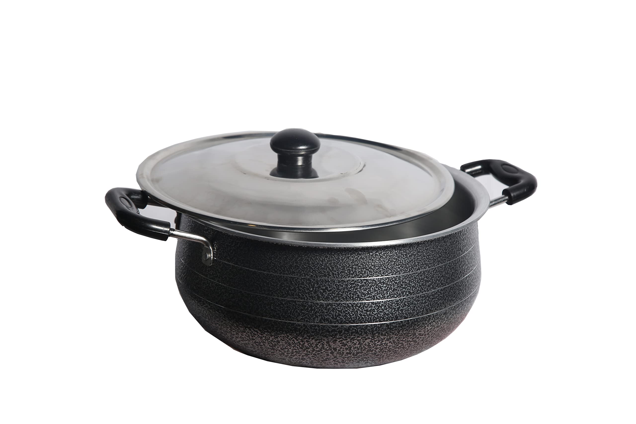 Vardhaman kitchen world Powder Coating Handi with Lid, Food Grade Aluminium, 5.5 Liter, Diameter 12 Inch (Powder Coating)