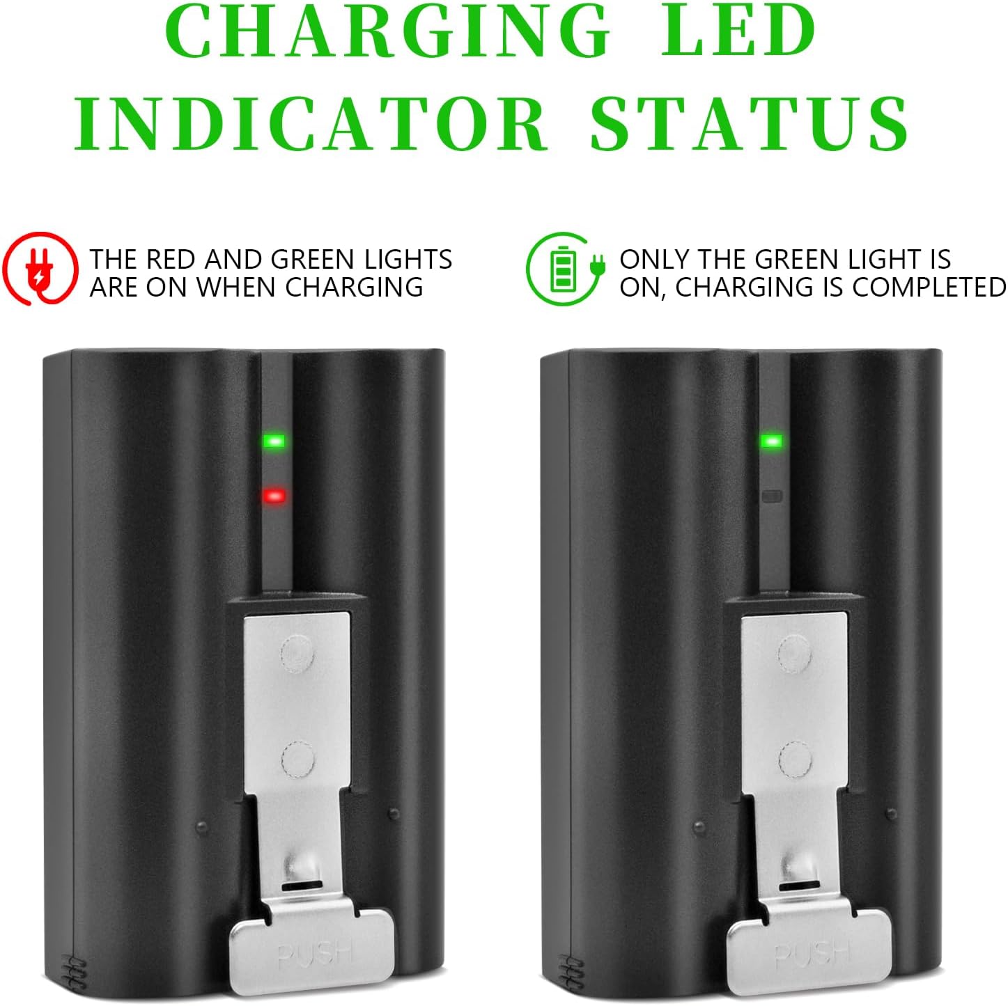 2 Packs Replacement V4 Battery for Ring-Video Doorbell 1/2/3/3 Plus/4, Spotlight Camera and Stick Up Cam, Rechargeable Upgraded Cam Batteries (2nd & 3rd Gen), 3.65V Lithium-Ion Battery 6040mAh w/Cable