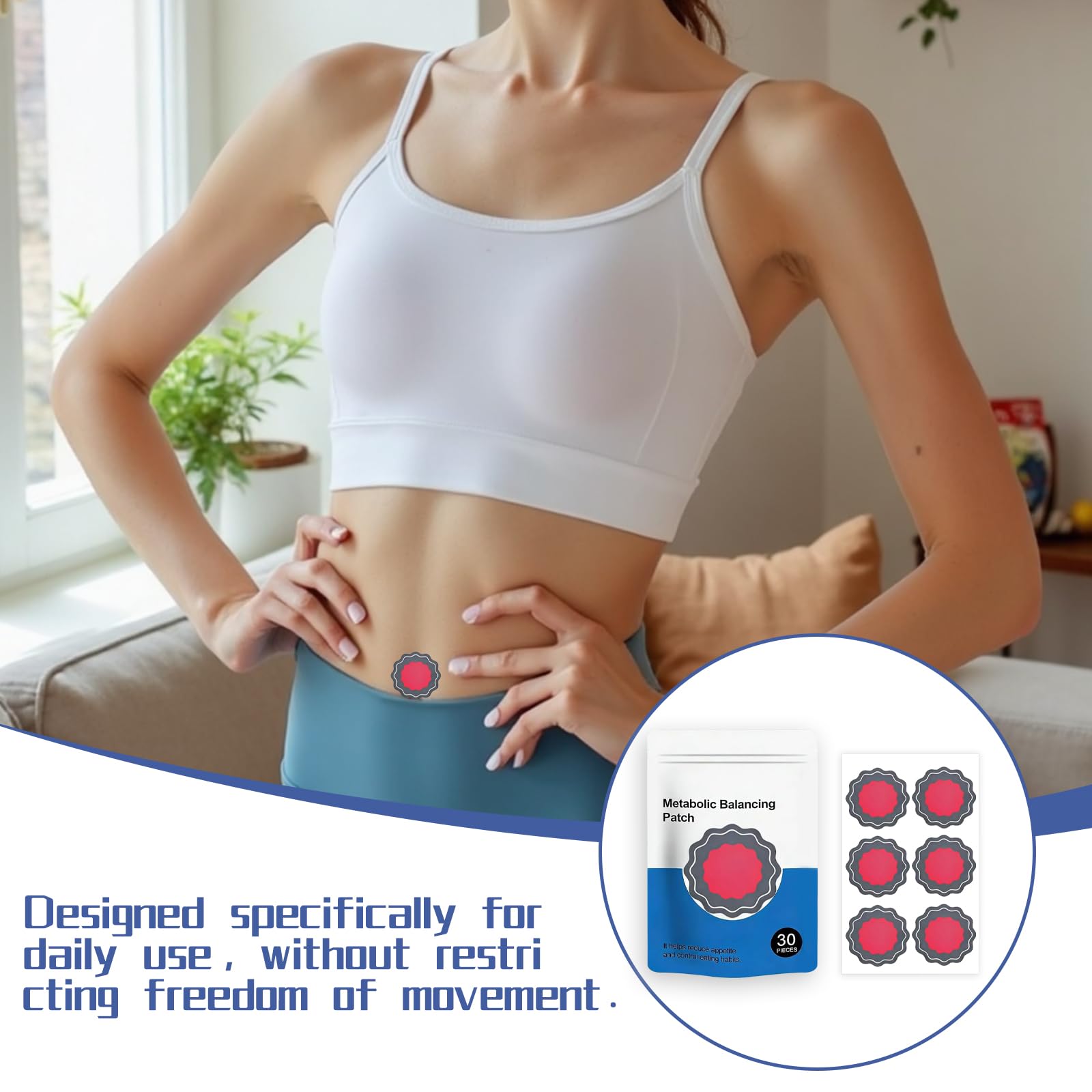 60 Pezzi Cerotti Dimagranti, Patch Metabolici Naturali, Metabalance Patch, Cerotti per l'ombelico, Ingredienti Naturali, Bruciano Rapidamente i Grassi, Stimolano il Metabolismo, per Uomini e Donne - 5