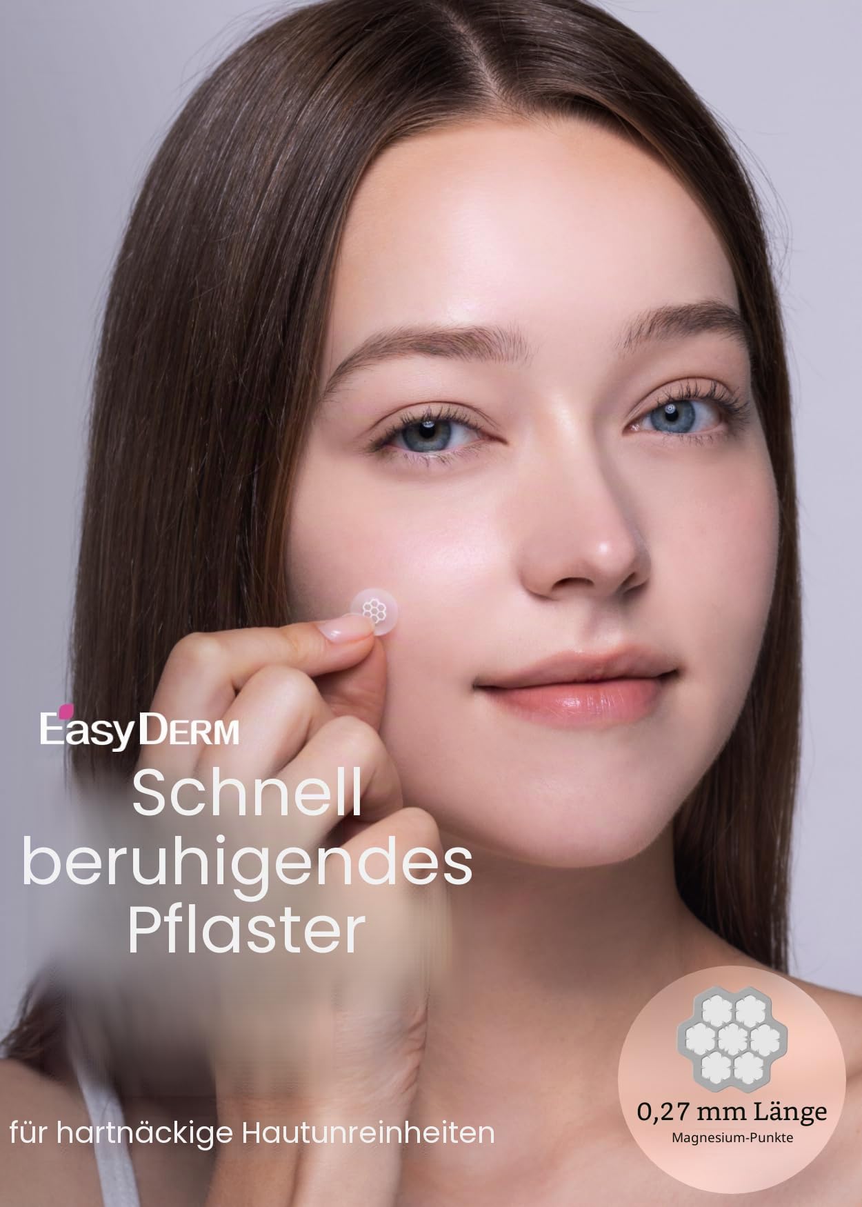 EasyDerm Quick Calming Magnesium Patches - Hydrokolloid Akne Spot Behandlung mit Teebaum & Zika, 10 Pflaster, Zit Sticker, TikTok Viral Blemish Patch