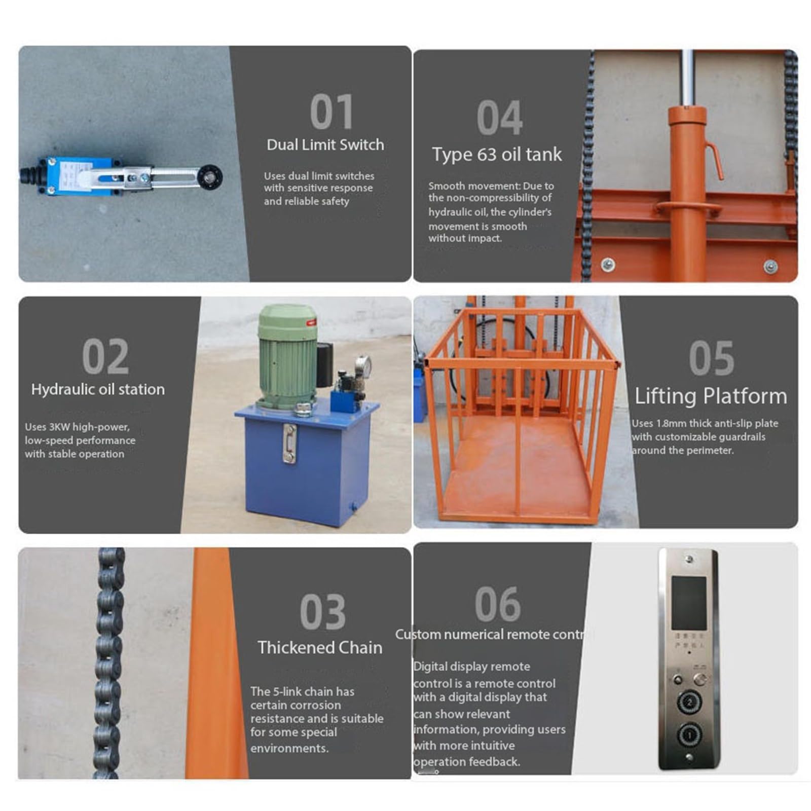 Elevatore Per Materiali Elevatori ferroviari for carichi pesanti Ascensori verticali idraulici for