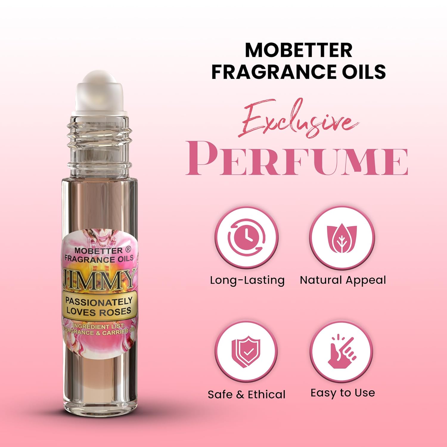 MOBETTER FRAGRANCE OILS Jimmy Passionately Loves Roses Women Perfume Body Oil - Image 3