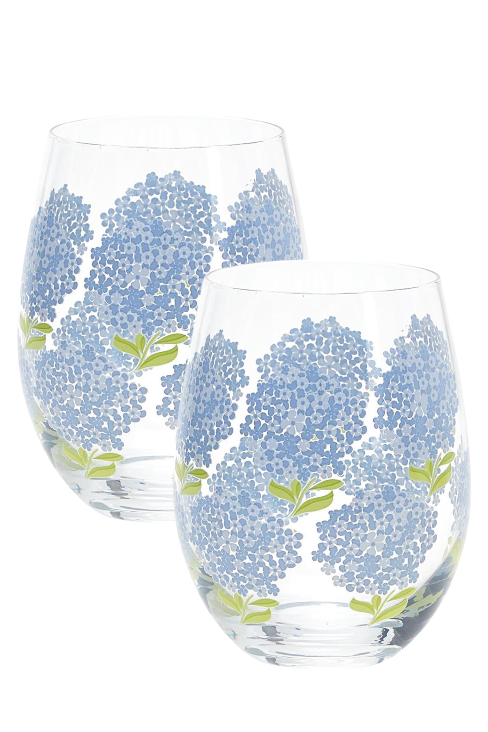 Amazon.com | Two's Company Inc. Blue Hydrangea Stemless Wine