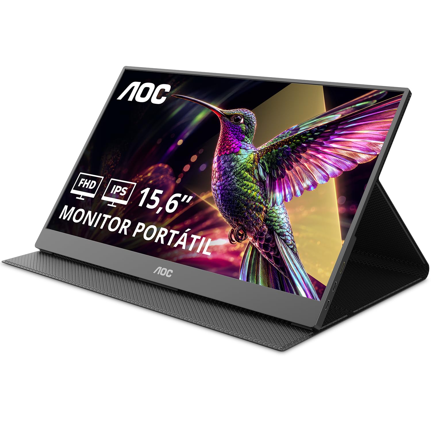 AOC Monitor 16T20E2 16 pollici 1920x1080, FHD, 60Hz, IPS Panel, 5ms GtG, USB Hub Speakers, (HDMI1x Mini HDMI) Nero