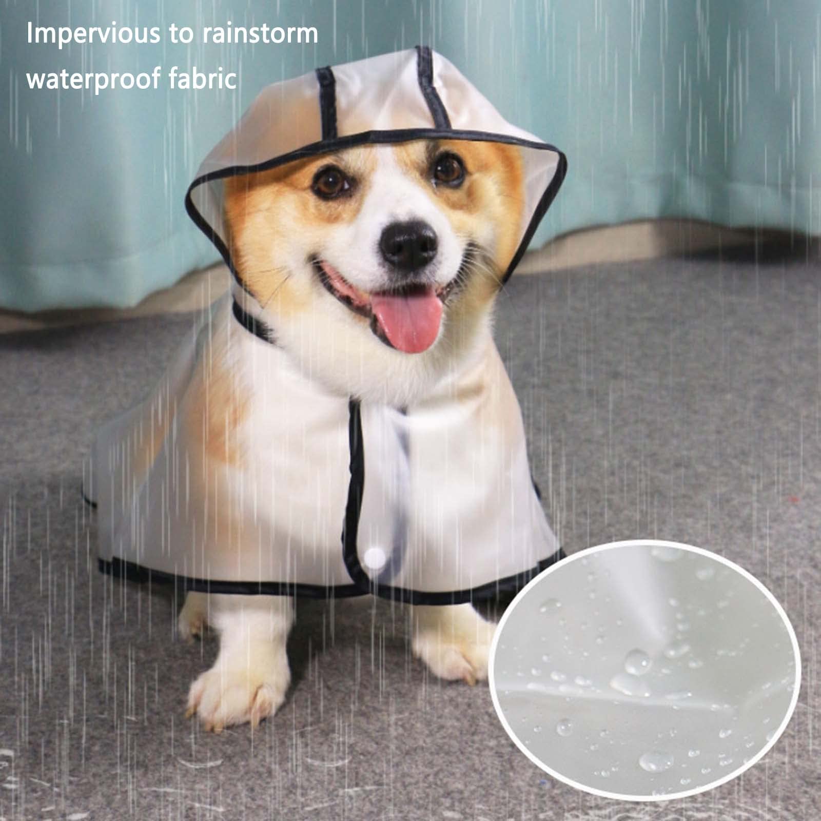 Hund Regenmantel wasserdichte Hundemanteljacke, Hunderegenmäntel, klein, mit Kapuze, große Rassen, Haustier-Regenumhang mit Kapuze, transparentes Design des Abschleppseillochs