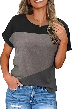 KISSMODA Summer Short Sleeve T Shirt Loose Fit Casual Dressy Women Top 2025 Trendy Ladies Fashion Blouses(S-3XL)