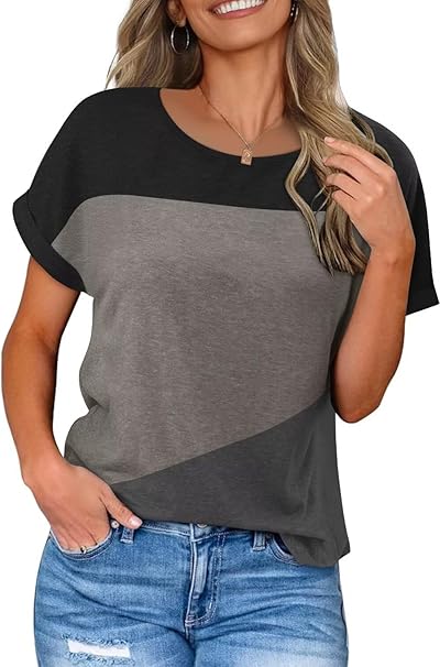 KISSMODA Summer Short Sleeve T Shirt Loose Fit Casual Dressy Women Top 2025 Trendy Ladies Fashion Blouses(S-3XL)