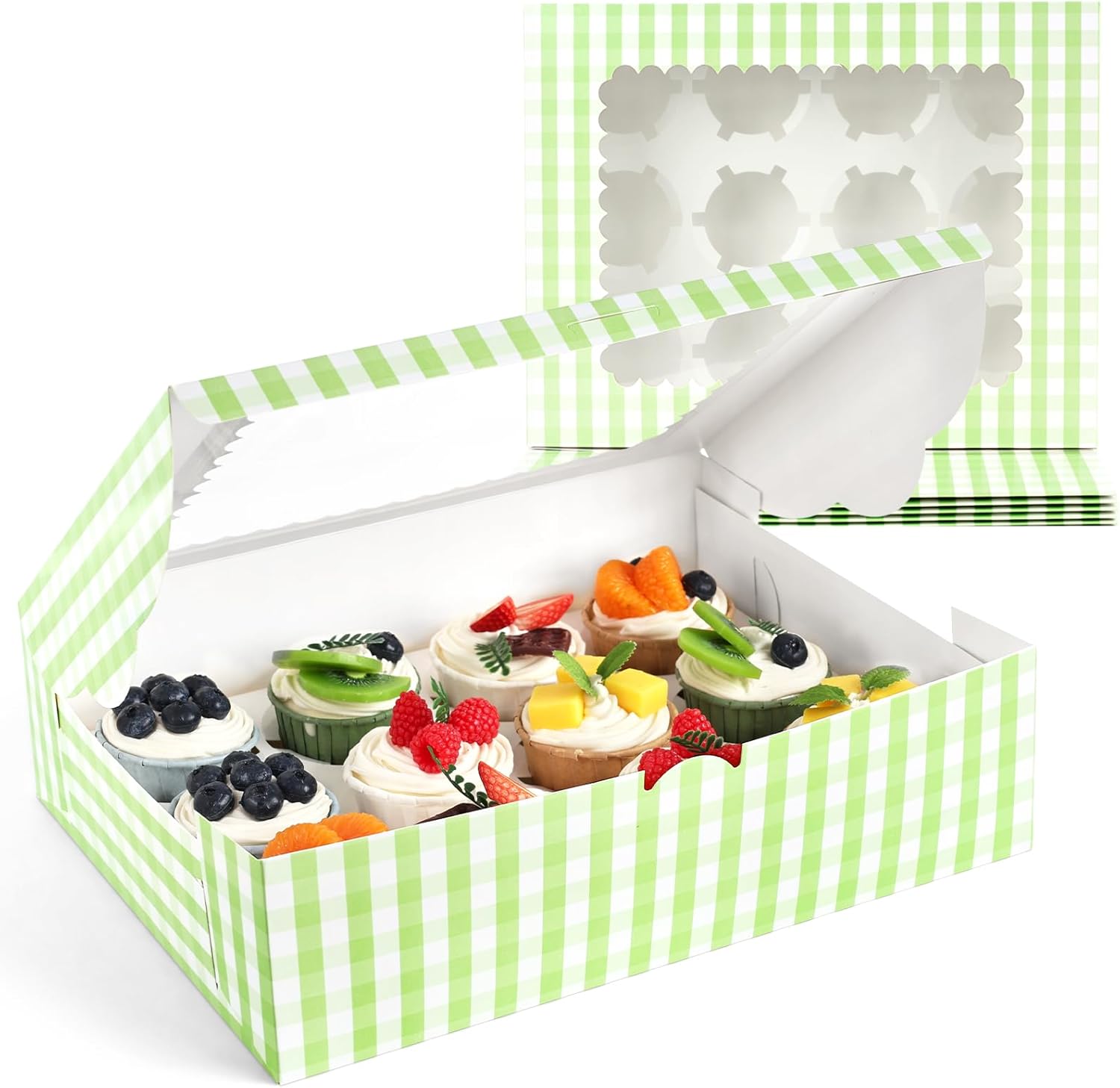 VGOODALL 12 Count Cupcake Boxes, 6 Sets Cupcake Container