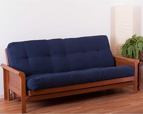 Miniatura 4 de Blazing Needles Renewal - Colchón futón de sarga de 8 pulgadas, individual, color borgoña