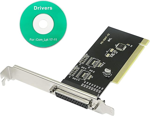 CERRXIAN 1-Port PCI Parallel Card PCI Port Card Adapter 25Pin Parallel Lpt PCI to Parallel DB25 Printer Port Controller Card