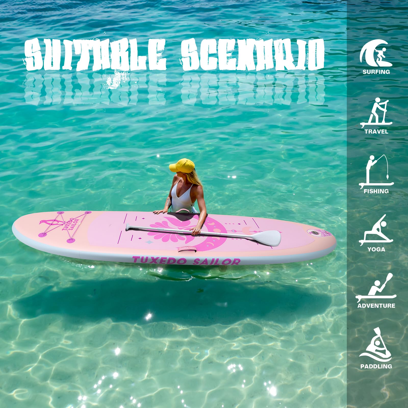 Tuxedo Sailor SUP Gonfiabile Adulti 320 cm Stand Up Paddle Board, Tavola da SUP Paddle Board con Accessori, Tavola Gonfiabile 2 Posti