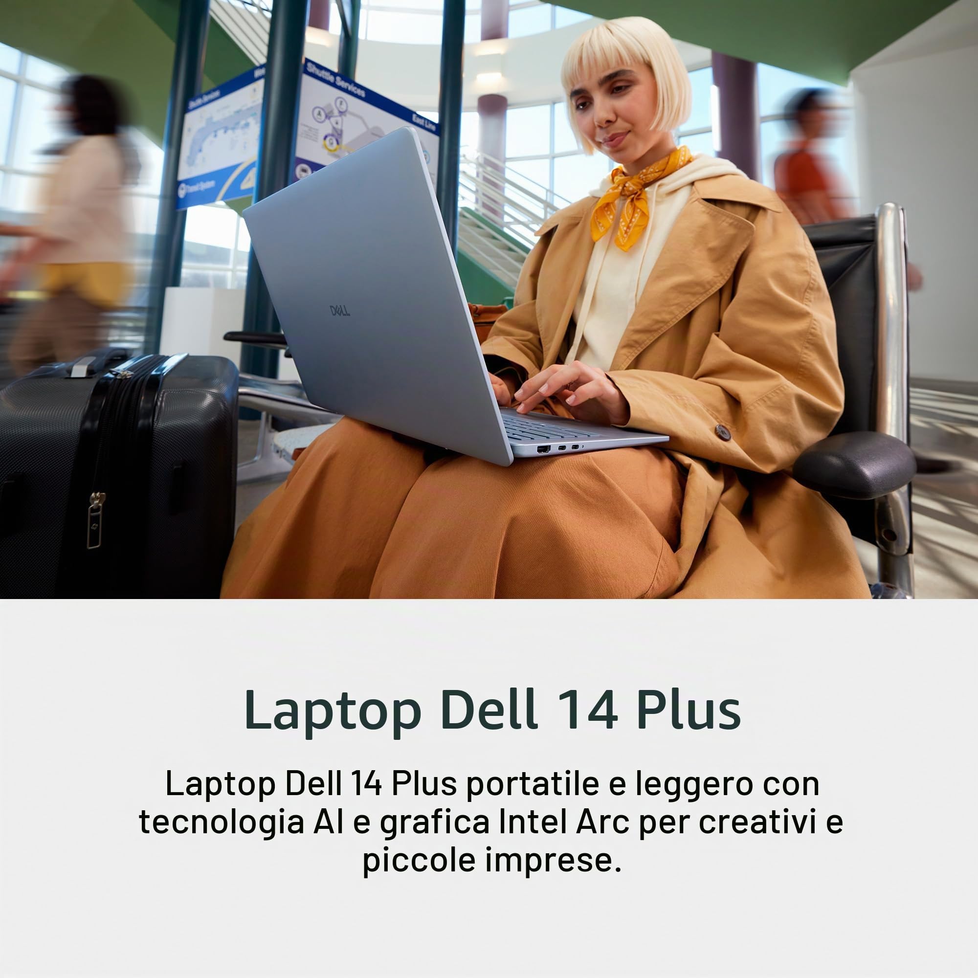 Dell 14 Plus Laptop DB14250-14" 16:10 2.5K (2560x1600) Display, Intel Core Ultra 9-288V, 32GB LPDDR5X RAM, 1TB SSD, Intel Arc Graphics, Tastiera retroilluminata Copilot Key - Precedentemente Inspiron