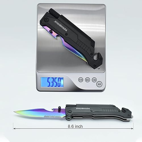 Miniatura 2 de Cuchillos de bolsillo plegables Cuchillos de herramienta de emergencia multifunción Led Light Magnesio Iniciador de fuego Cortador de cinturón de