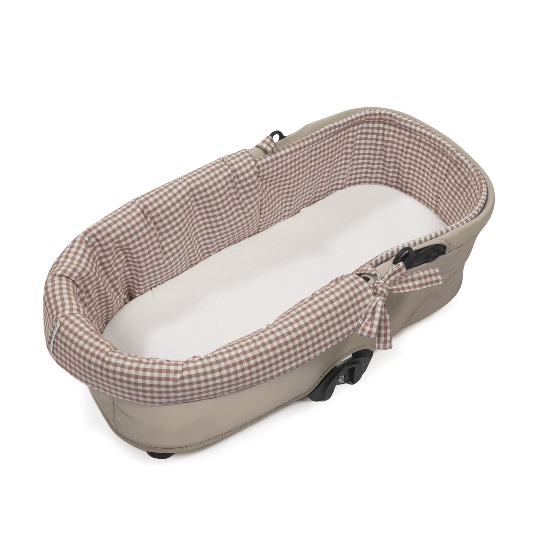 Cubre capazo dual más sábana Praliné de Walking Mum (VICHY/RAYAS MOKA)