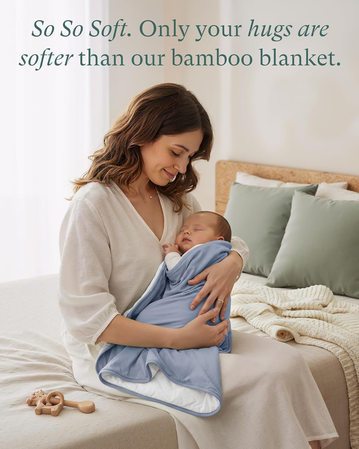 PurComfy Supersoft Baby Blanket, Premium Bamboo Viscose Baby Quilt, Hypoallergenic and Breathable, for Newborns, 33"×33" - Image 3