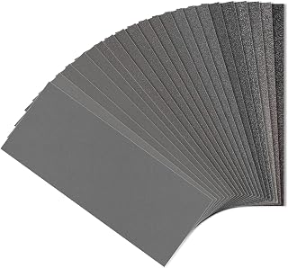 Sandpaper Assortment Wet Dry Sandpaper, 120/220/320/600/800/1000/2000 Grit Sander Sheets for Wood, Metal, Automotive Sanding and Polishing, 21 Sheets