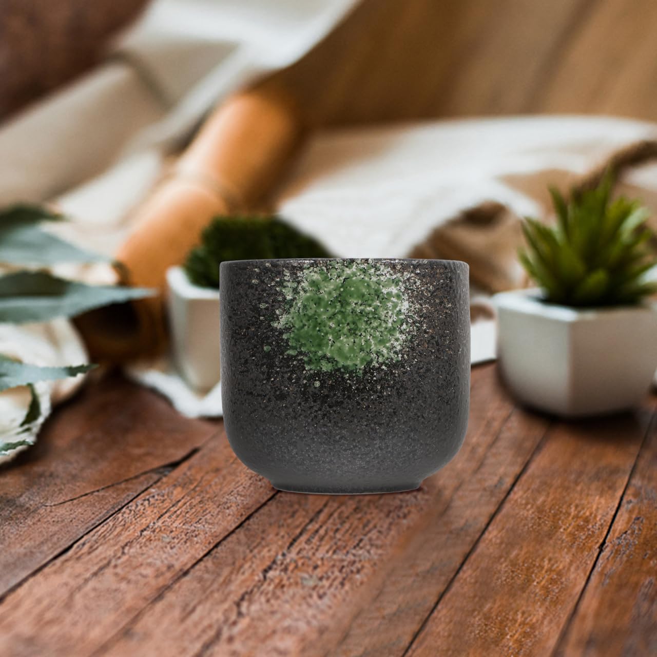 Taza de té de cerámica japonesa taza de té: 3 tazas de té vintage pequeñas tazas de loza tradicional sin mango tazas de té asiáticas para el hogar cocina 200 ml