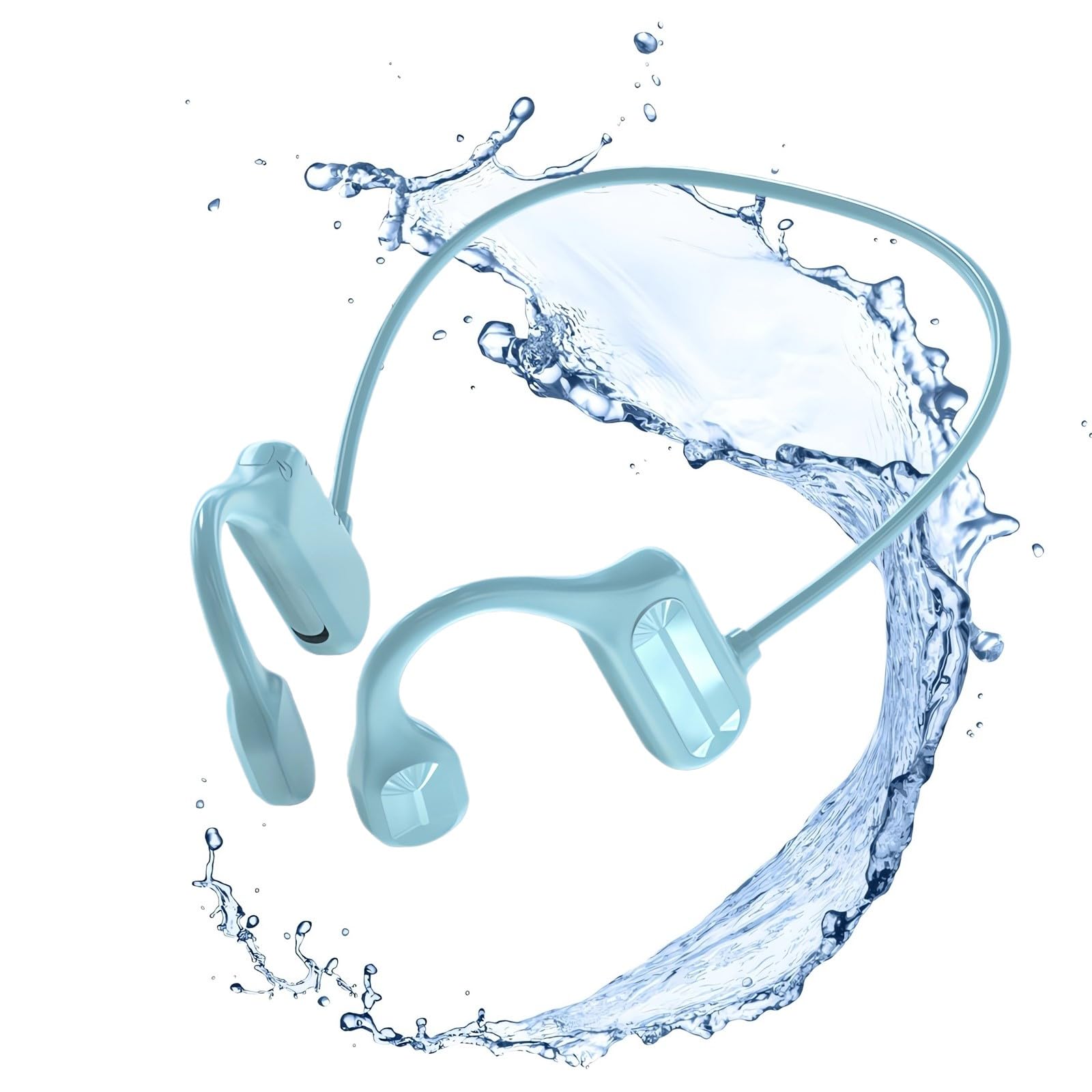 Tictoyo Bone Conduction Headphones - 2024 New Waterproof Bone Conduction Head Phones with Mic, 5.3 Open-Ear Earbuds Sports Headphones Ear Bone Running