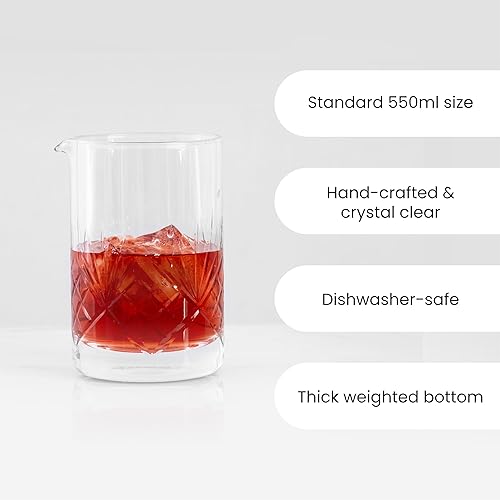 Miniatura 9 de A Bar Above Botanica Vaso de mezcla de cóctel, grueso y resistente, para mezclar y remover cócteles, mezclador de bebidas para juego de mezcla de