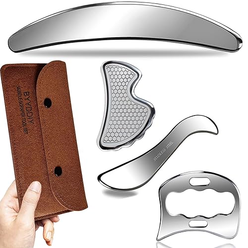 BYYDDIY 4 in 1 Muscle Scraper Tool Kit,Scraping Massage Tools