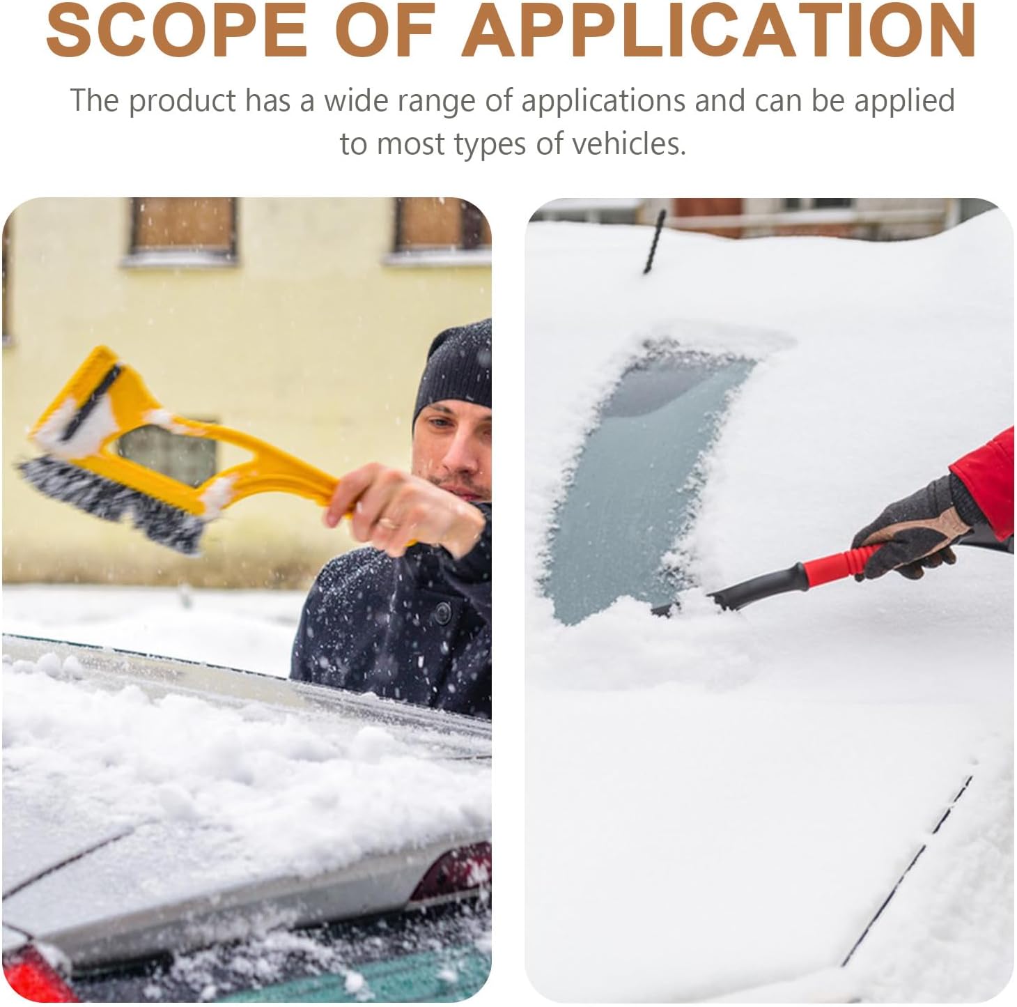 Alipis Electric Heated Car Snow Scraper with Ice Remover and Snow Brush Winter Deicing Tool for Vehicles Automotive Exterior Accessory