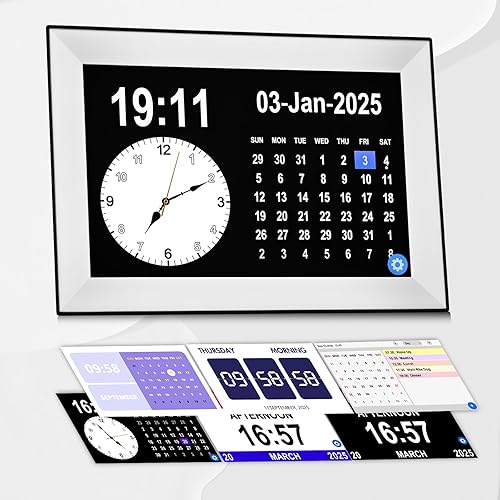 Miniatura 9 de Reloj digital inteligente WiFi, pantalla táctil de 10.1 pulgadas, sincronización automática de fecha y horario, clima de 7 días, 64 alarmas y Wifi