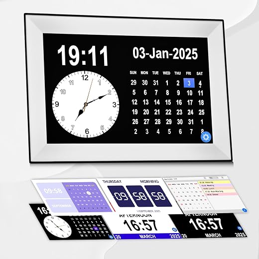 10 . 1 Easy to Use Touch Screen Digital Clock with 64 Sets of Custom Alarm Clocks, 3 Ringtone