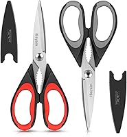 iBayam Heavy Duty Kitchen Scissors - All-Purpose Stainless Steel Meat Poultry Shears, Comfort Grip, Dishwasher Safe, Multi-Use Utility Tools