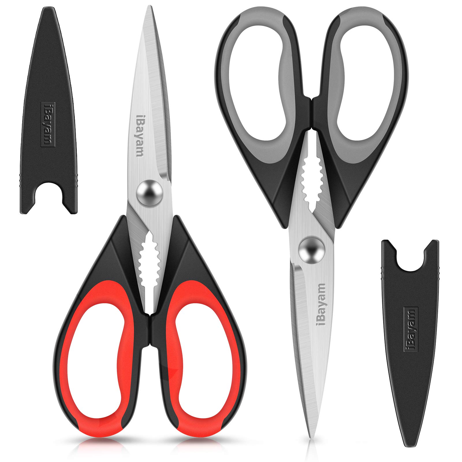 Kitchen Shears, 2-Pack Kitchen Scissors Heavy Duty Meat, Dishwasher Safe Cooking, Multipurpose Stainless Steel Sharp Utility Food for ChickenKitchen Shears, 2-Pack Kitchen Scissors Heavy Du…