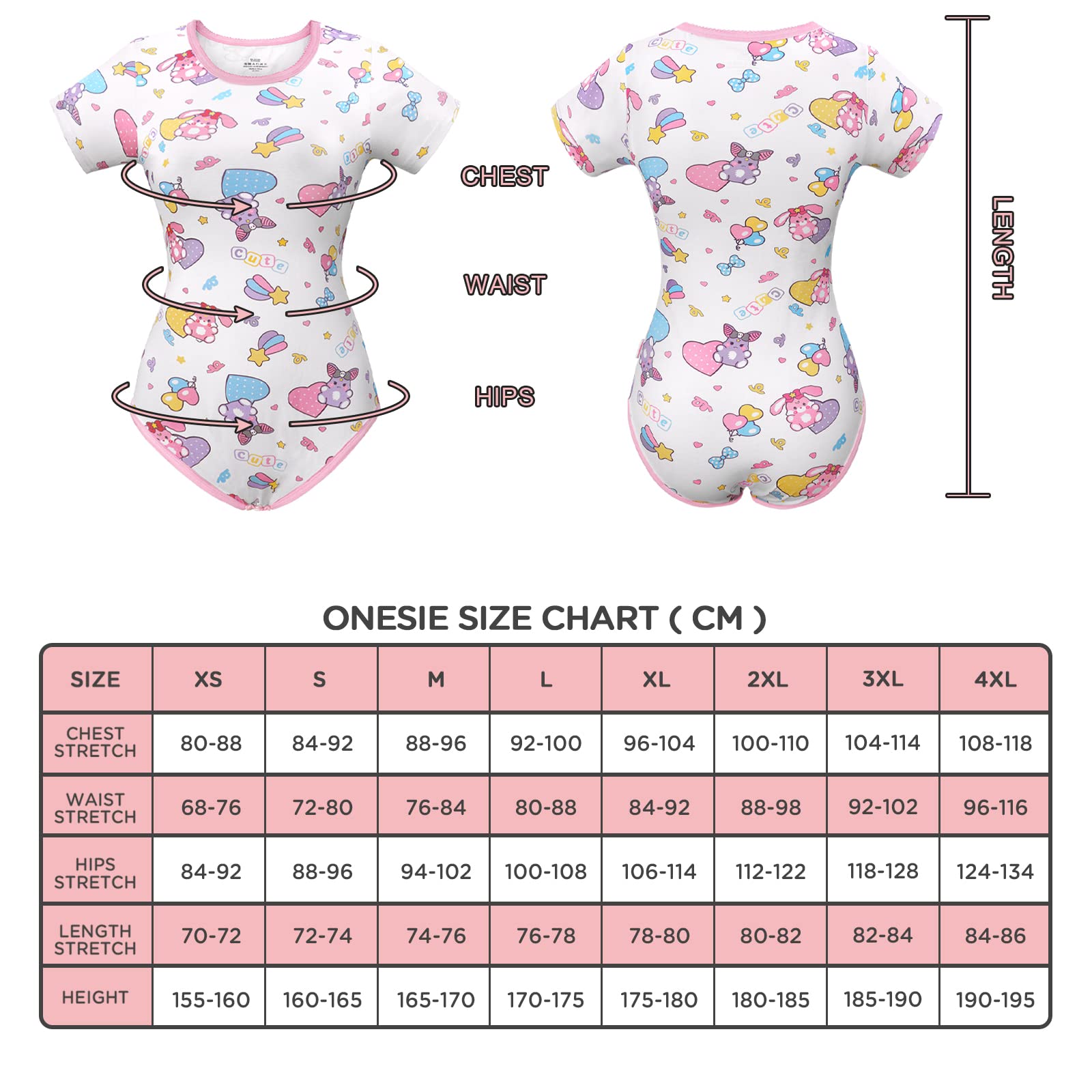 LittleForBig Bawełniany śpioszki Onesie Piżama Bodysuit- Baby Usagi & Bella Bodysuit