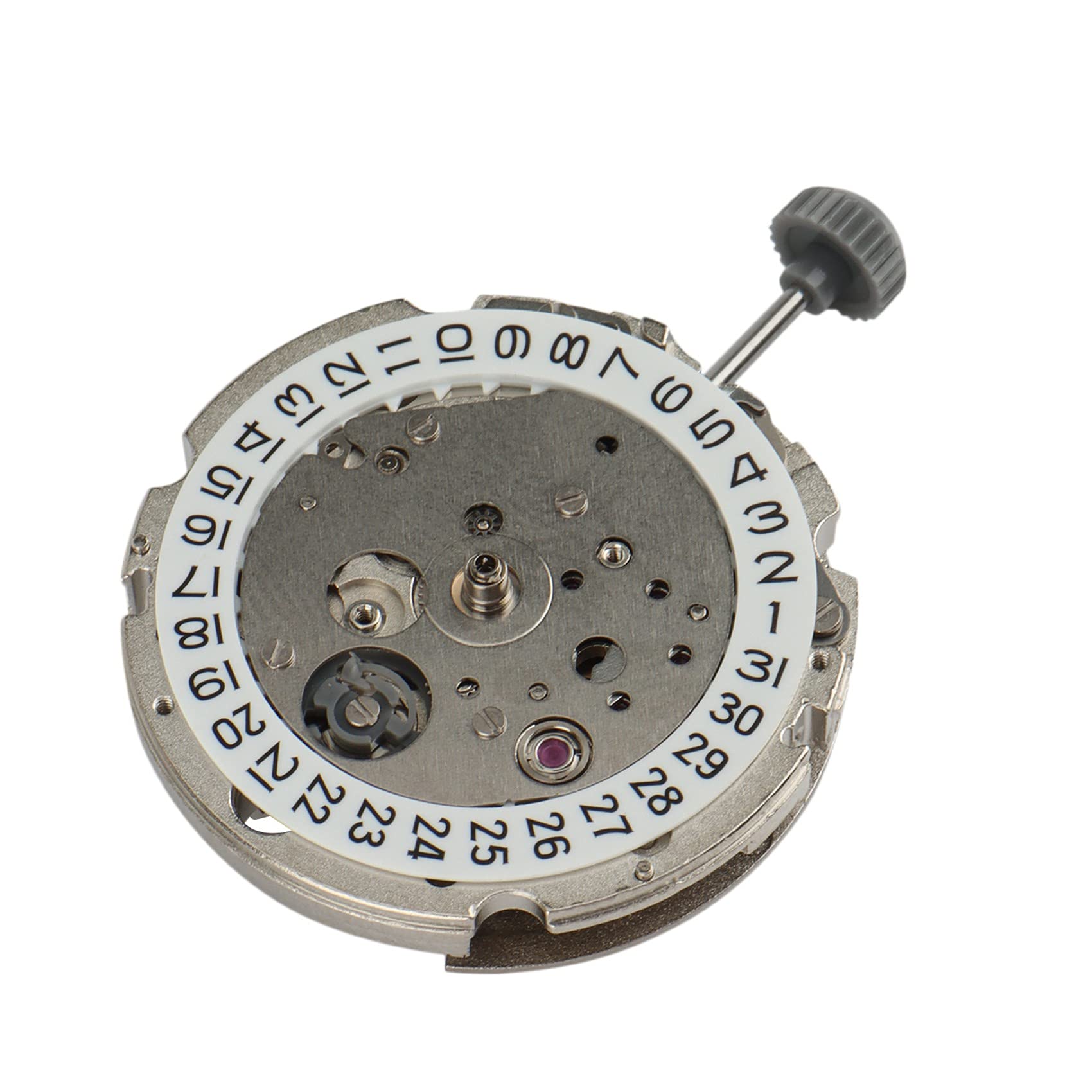 Movimento Orologio Giappone 21 MIYOTA 8215 di Alta Qualità Ruota Data Nero in Acciaio Inox, bianco, Moderno e minimalista