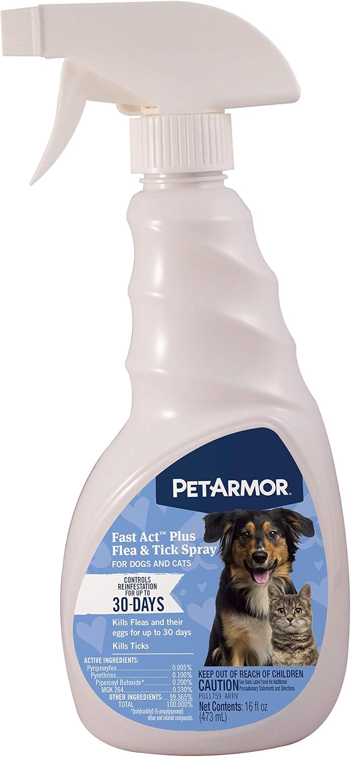 PetArmor Fastact Plus Flea and Tick Spray for Dogs and Cats : Pet Supplies