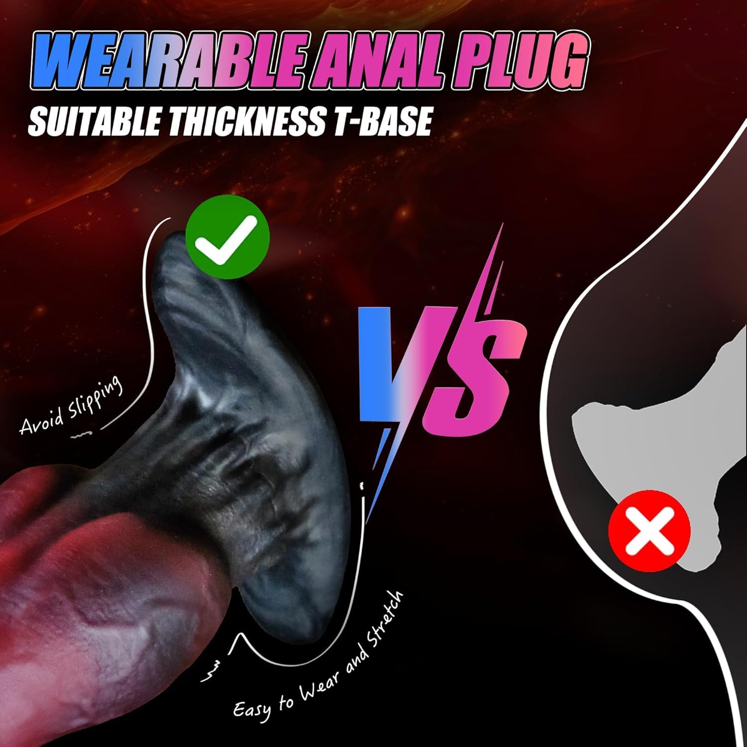 15.5 cm Plug Analesex Sex Toys Plug Dilator Woman Man Dilator Toy Sexytoysys Couple Sex Toys for Women Silicone Butt Plug Anals Large (Rosso)