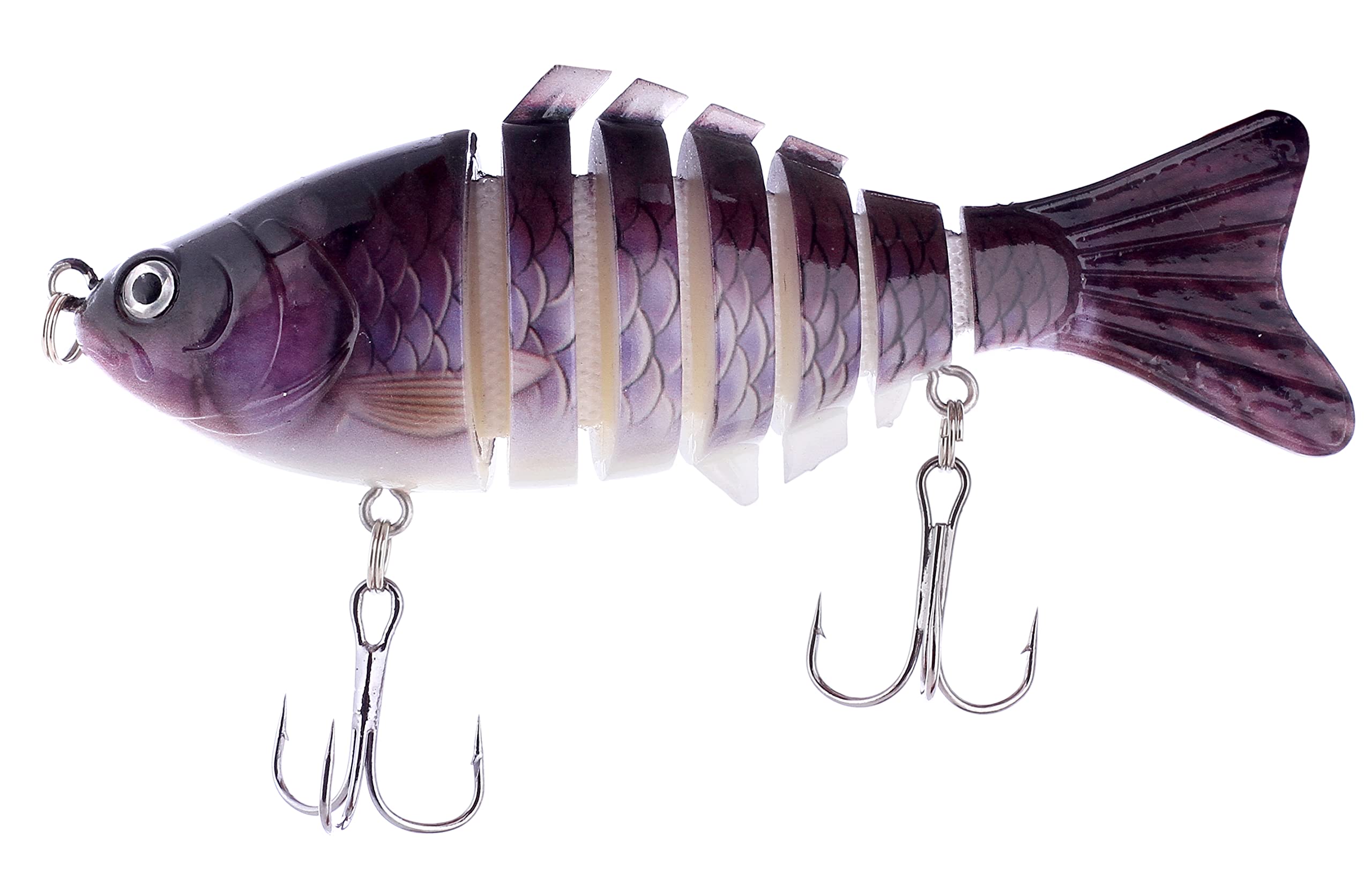 Hunting Hobby® Fishing Baits, 6 Segments Lifelike Multi -Jointed Swimbait, Hight Quality Hard Bait Fishing Hooks with High Carbon Steel Tackle (10cm/15g)-(Assorted Colour)