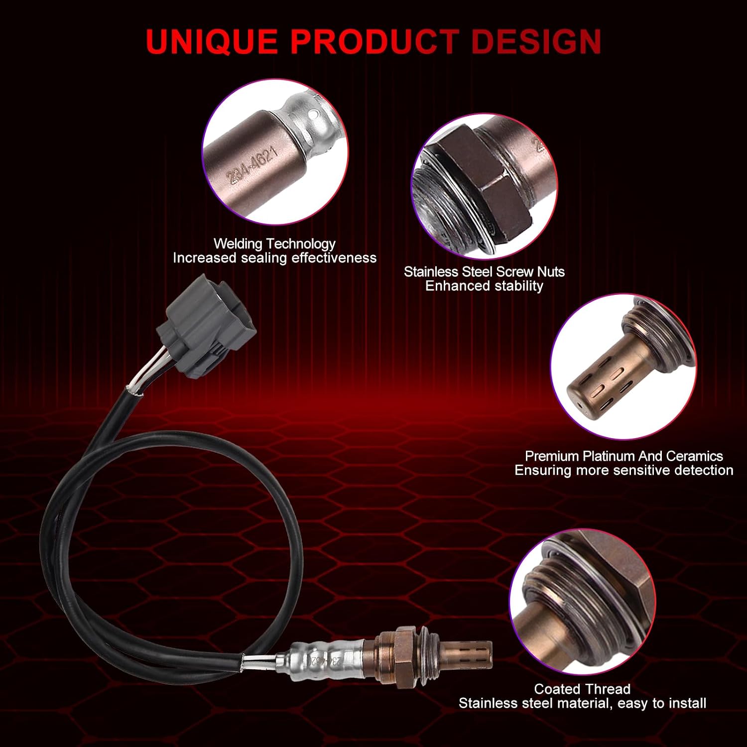 Pack of 2 O2 Oxygen Sensor Upstream and Downstream Compatible with Honda Accord 2.3L L4 GAS SOHC Naturally Aspirated DX/EX/LX 1998-2002 SE 2000 2002 Value Package 2001 2002