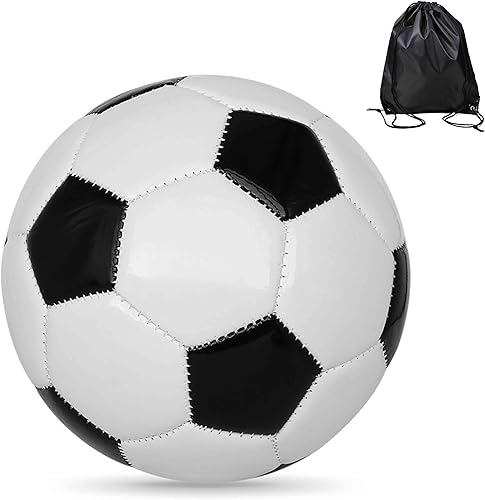 Miniatura 13 de Balón de Fútbol Tamaño 3,4,5 de PU Suave con Aguja y Bolsa de Fútbol para Práctica y Entrenamiento Negro blanco,Azul