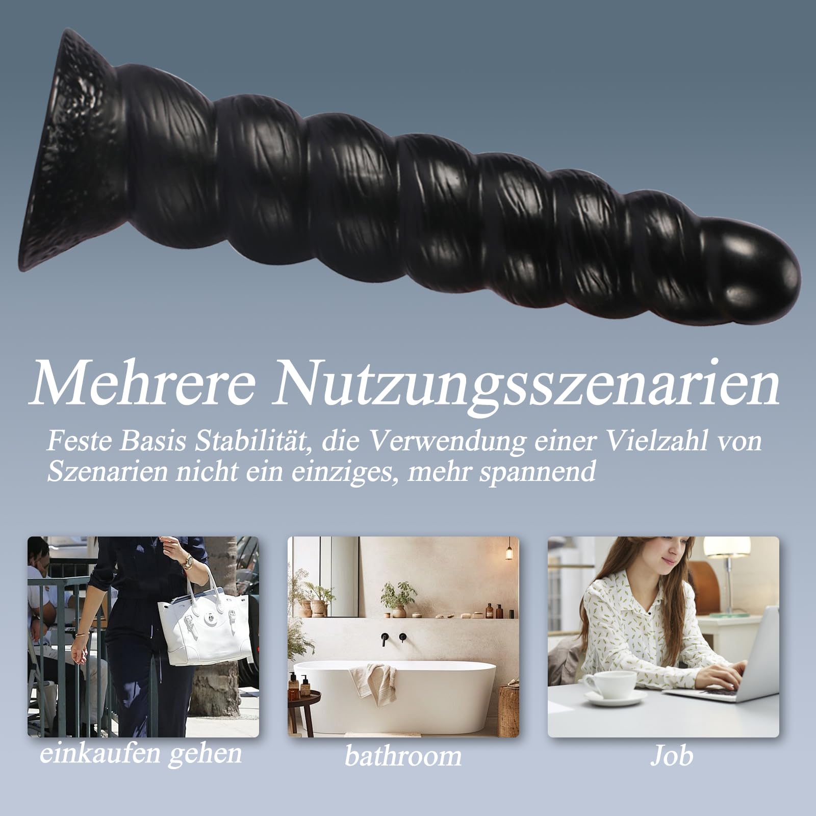 Palline anali Plug Anale, Plug Analesex Dildo Anale-dilatatore Massaggio Prostatico, Giocattoli Sessuali Anali per uomini e donne (Nero, M)