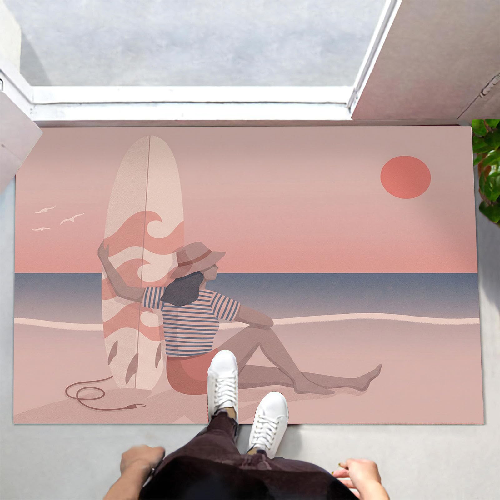 Paillasson intérieur fin qui ne bloque pas les portes 90x150cm