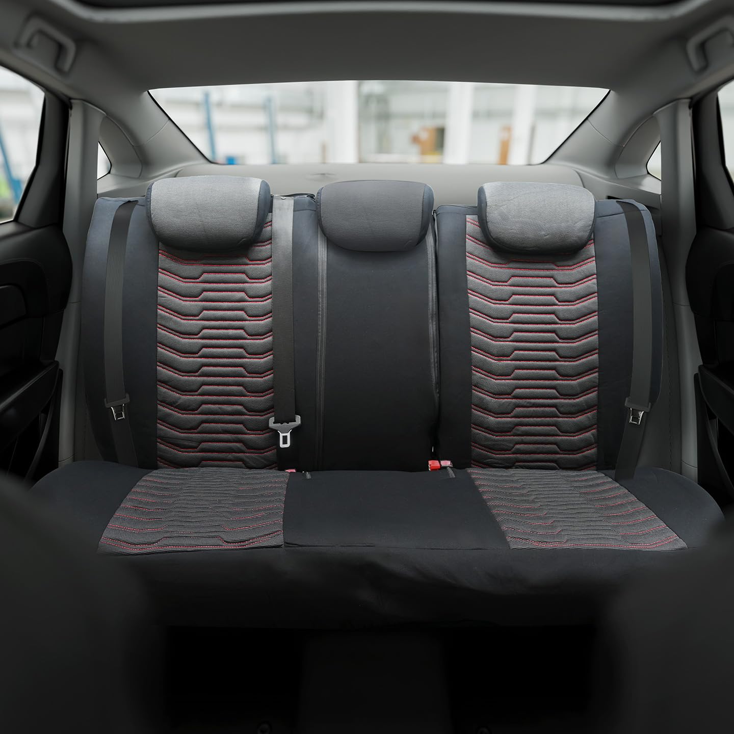LUCARO Coprisedile Auto per Universale Paris, Rosso | Similpelle lavabile e idrorepellente, adattamento universale, imbottitura traspirante
