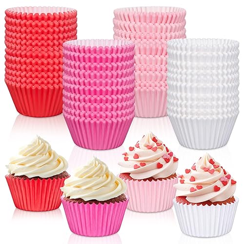 Whaline 600Pcs Valentine's Day Cupcake Liners Assorted Colors Baking Cup