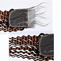 Vista 7 de Cabello humano virgen brasileño degradado 30 con cierre de encaje 4x4, 100% cabello virgen humano sin procesar, línea capilar prearrancada, cierre