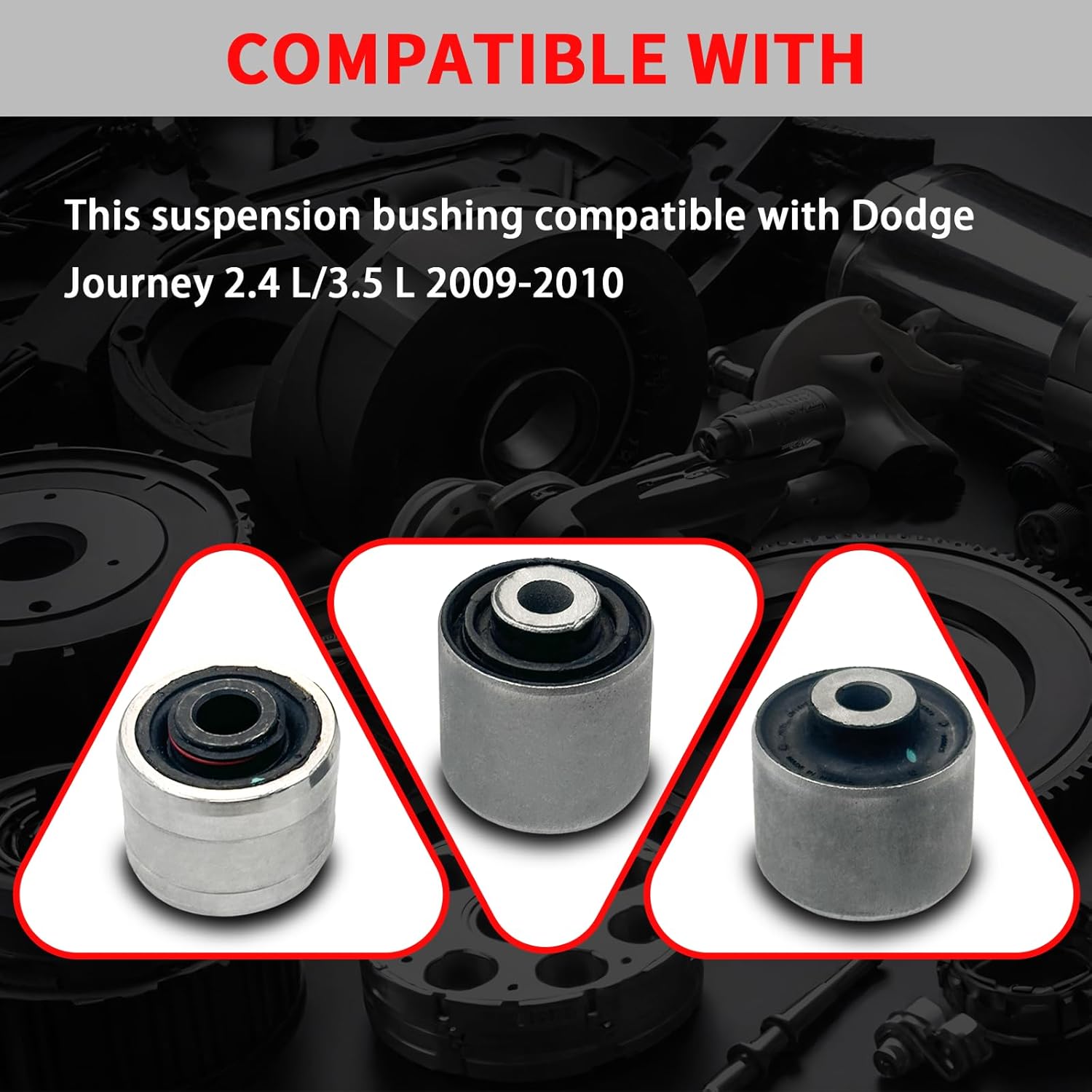 523-082 Suspension Bushing Compatible with Dodge Journey 2.4 L/3.5 L 2009 2010 Replace K201354 K201383 4766562AB 4766563AB 68104664AA 68104665AA