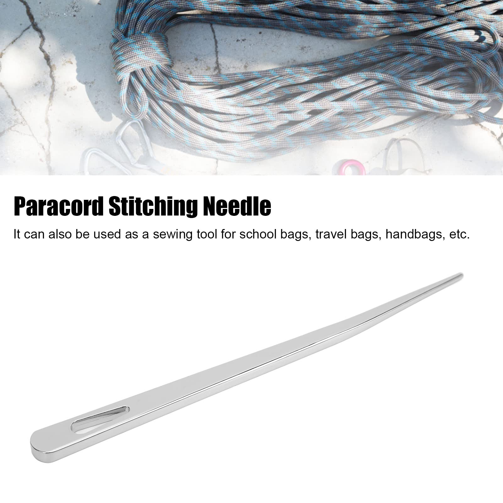 Aiguille Paracord Socobeta - Acier Inoxydable, 18cm, Pour Tissage Bracelets Et Couture Cuir