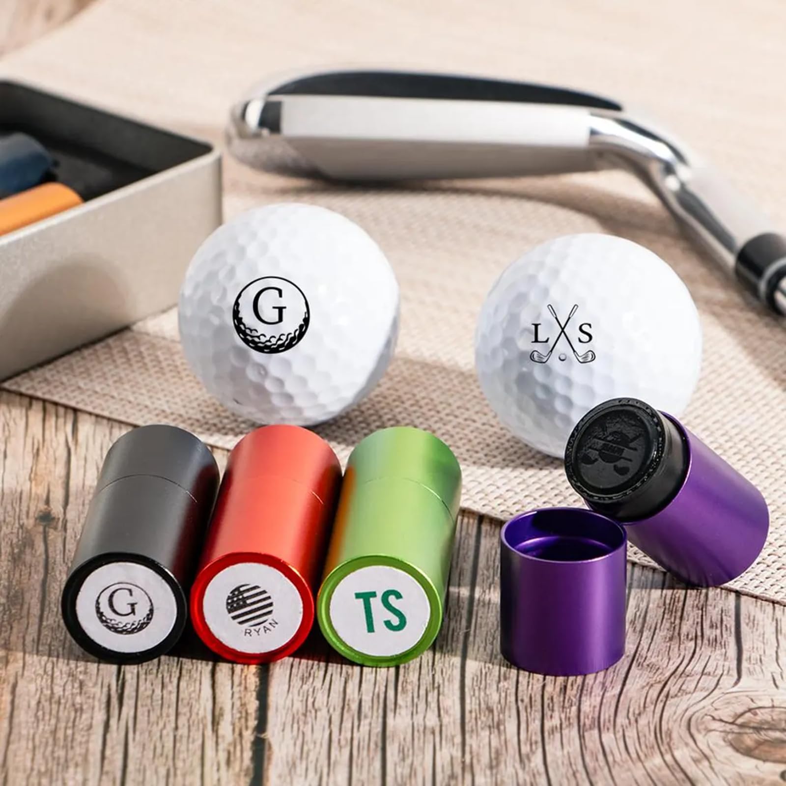 BOBO BIRD Custom Golf Ball Stamp - Personalisierter Ballmarker Stempel mit schnell trocknender Tinte - Wiederverwendbares Golfgeschenk für Männer, Frauen, Spieler & Trainer - Logo, Text oder Icon
