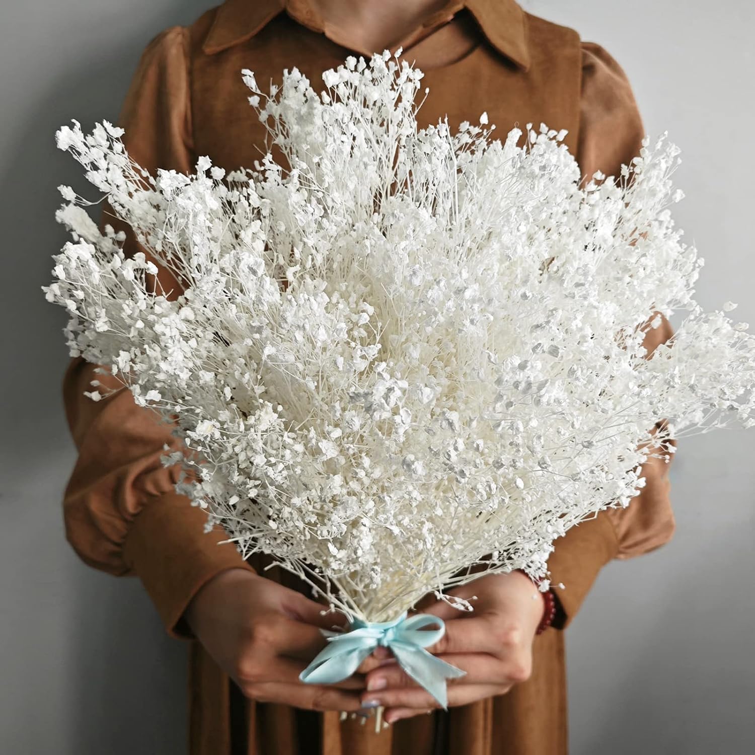 Dried Baby's Breath Flowers Bouquet 3500+ Pure White Dry